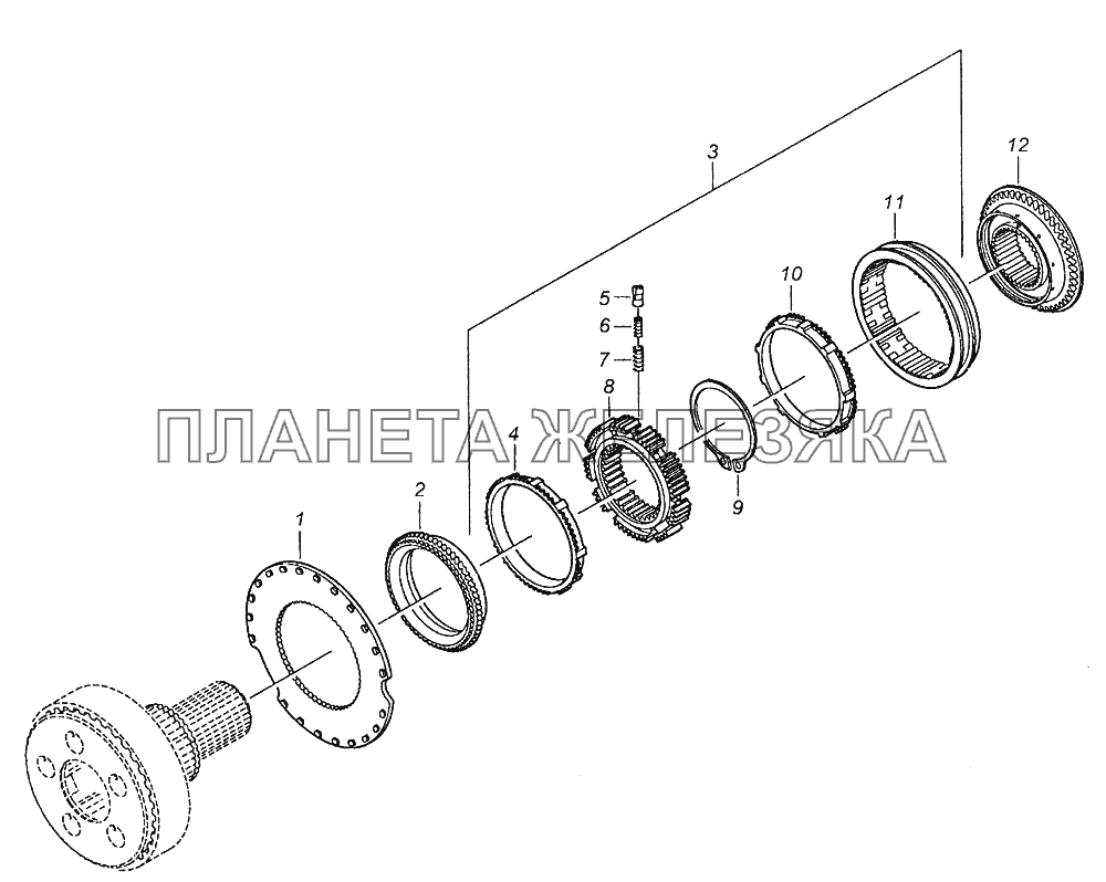 Синхронизатор планетарной передачи КамАЗ-6522 (Euro-2, 3)